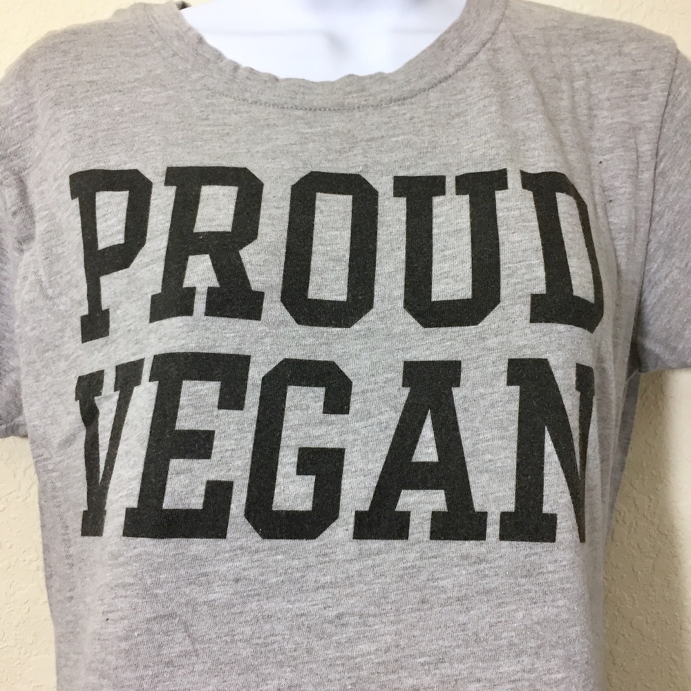 Proud Vegan Gray T-Shirt (M) - Picture 2 of 7